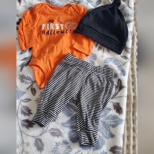 Carter's Orange and Black Halloween Baby Set